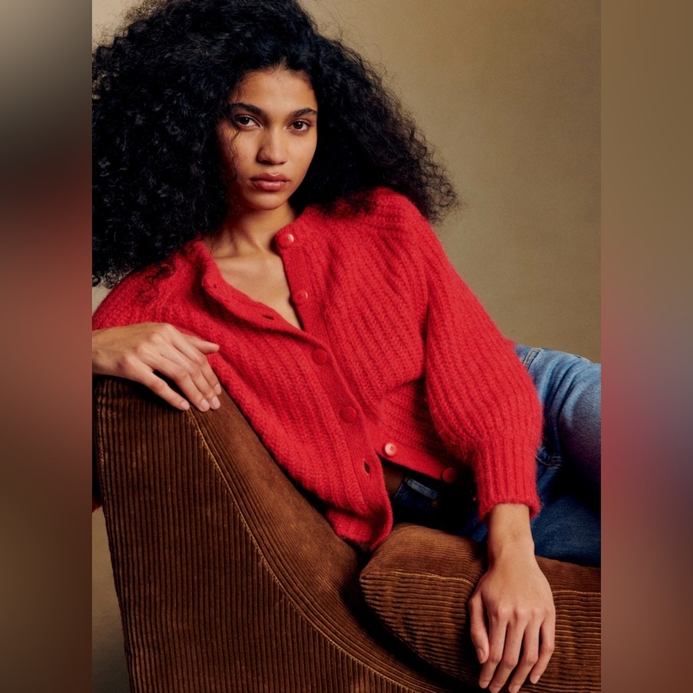 Sezane Emile Cardigan Rouge - Size XS